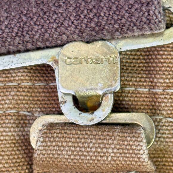 Carhartt Duck Canvas Overalls Vintage Thrashed Double Knee Bibs Made in USA - Picture 10 of 11